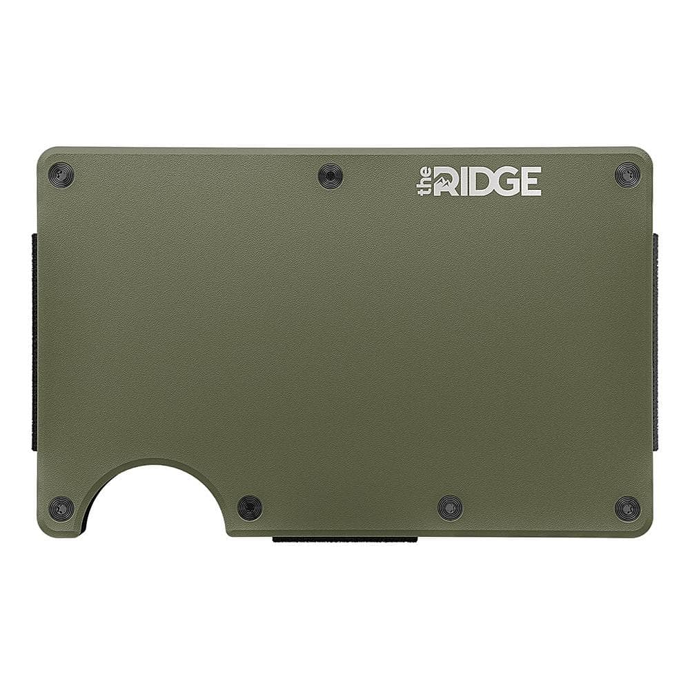 The Ridge Wallet - Aluminum: Cash Strap - Matte Olive - Front_Zoom