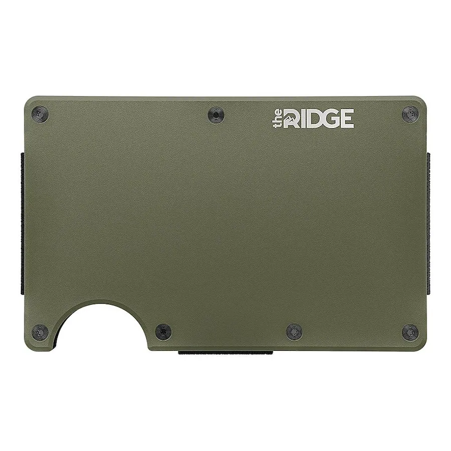 The Ridge Wallet Aluminum: Cash Strap Matte Olive A0451 / AUWAI101501 ...