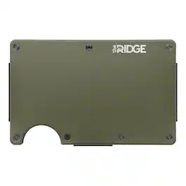 The Ridge Wallet - Aluminum: Cash Strap - Matte Olive