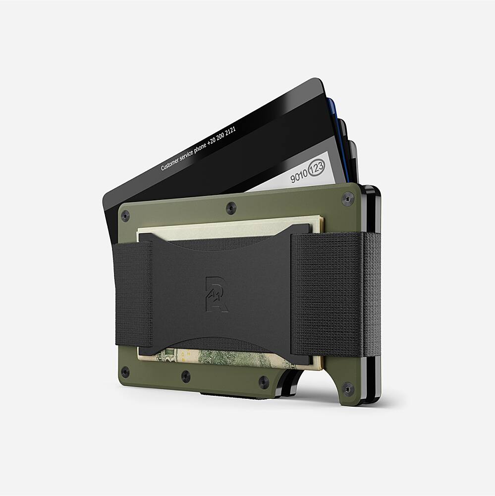 Alt View 11. The Ridge Wallet - The Ridge Wallet - Aluminum: Cash Strap - Matte Olive.