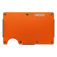 Front. The Ridge Wallet - The Ridge Wallet - Aluminum: Cash Strap - Basecamp Orange.