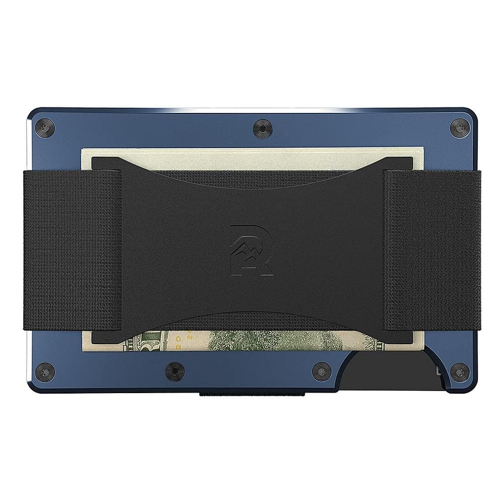 Left. The Ridge Wallet - The Ridge Wallet - Aluminum: Cash Strap - Navy.