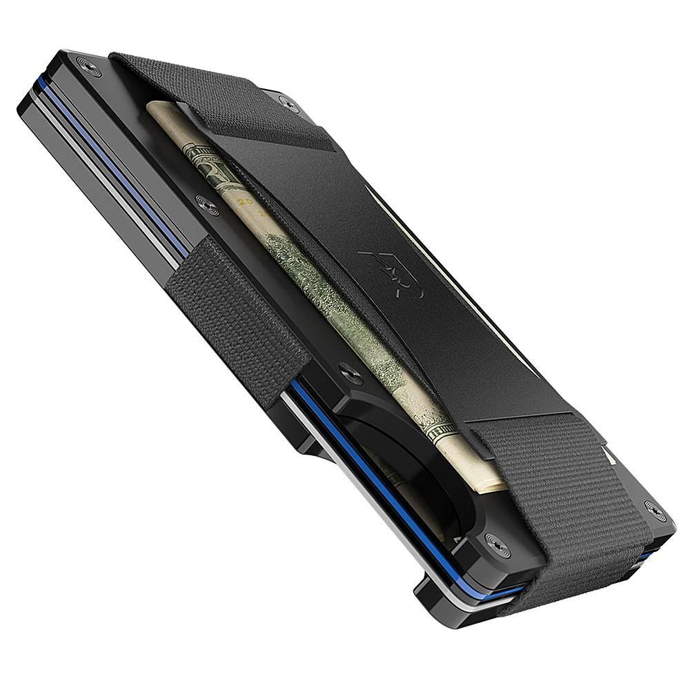 Angle. The Ridge Wallet - The Ridge Wallet - Aluminum: Cash Strap - Royal.