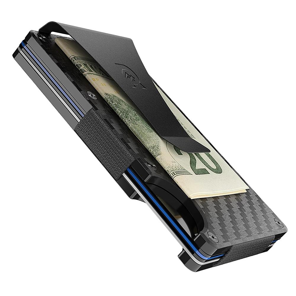 Left View: The Ridge Wallet - 3K Money Clip - Carbon Fiber