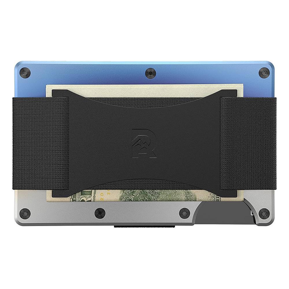 Angle. The Ridge Wallet - The Ridge Wallet - Titanium Cash Strap - Burnt.