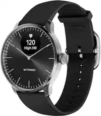Front. Withings - ScanWatch Light - Daily Health Hybrid Smartwatch - 37mm - Black/Silver.