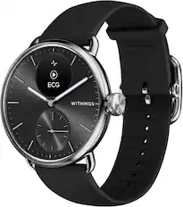 Front. Withings - ScanWatch 2 - Heart Health Hybrid Smartwatch - 38mm - Black/Silver.