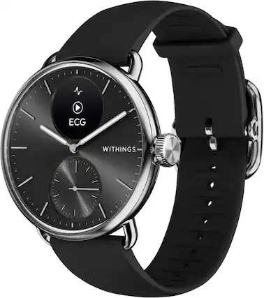 Front. Withings - ScanWatch 2 - Heart Health Hybrid Smartwatch - 38mm - Black/Silver.