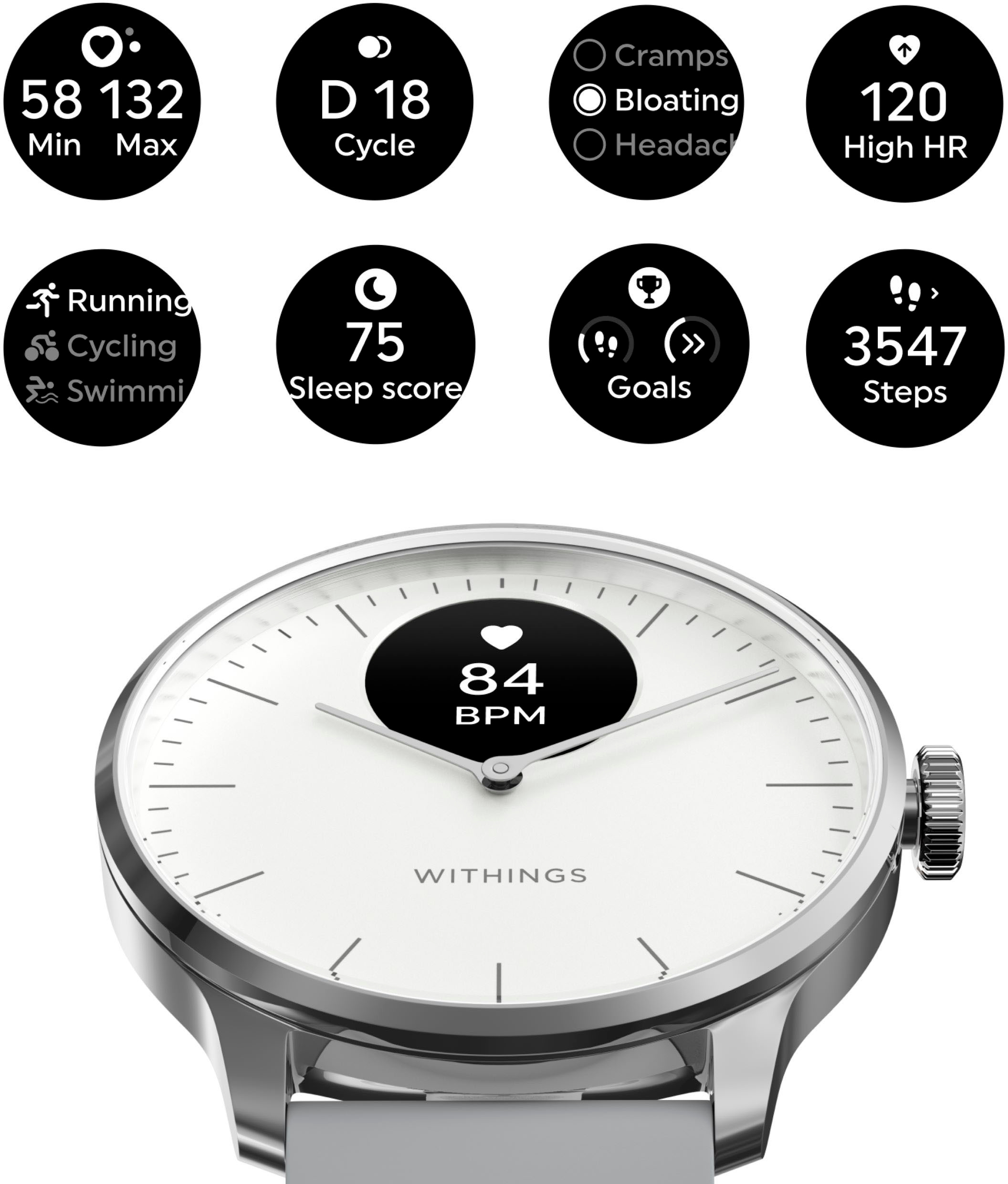 Withings Hybrid Smartwatch Steel HR Regular 36 mm - 42things