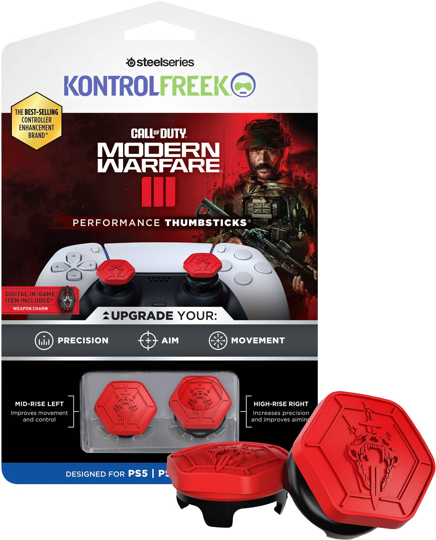 Kontrol Freek Ultra Black Performance Thumbgrips PS5 PS4