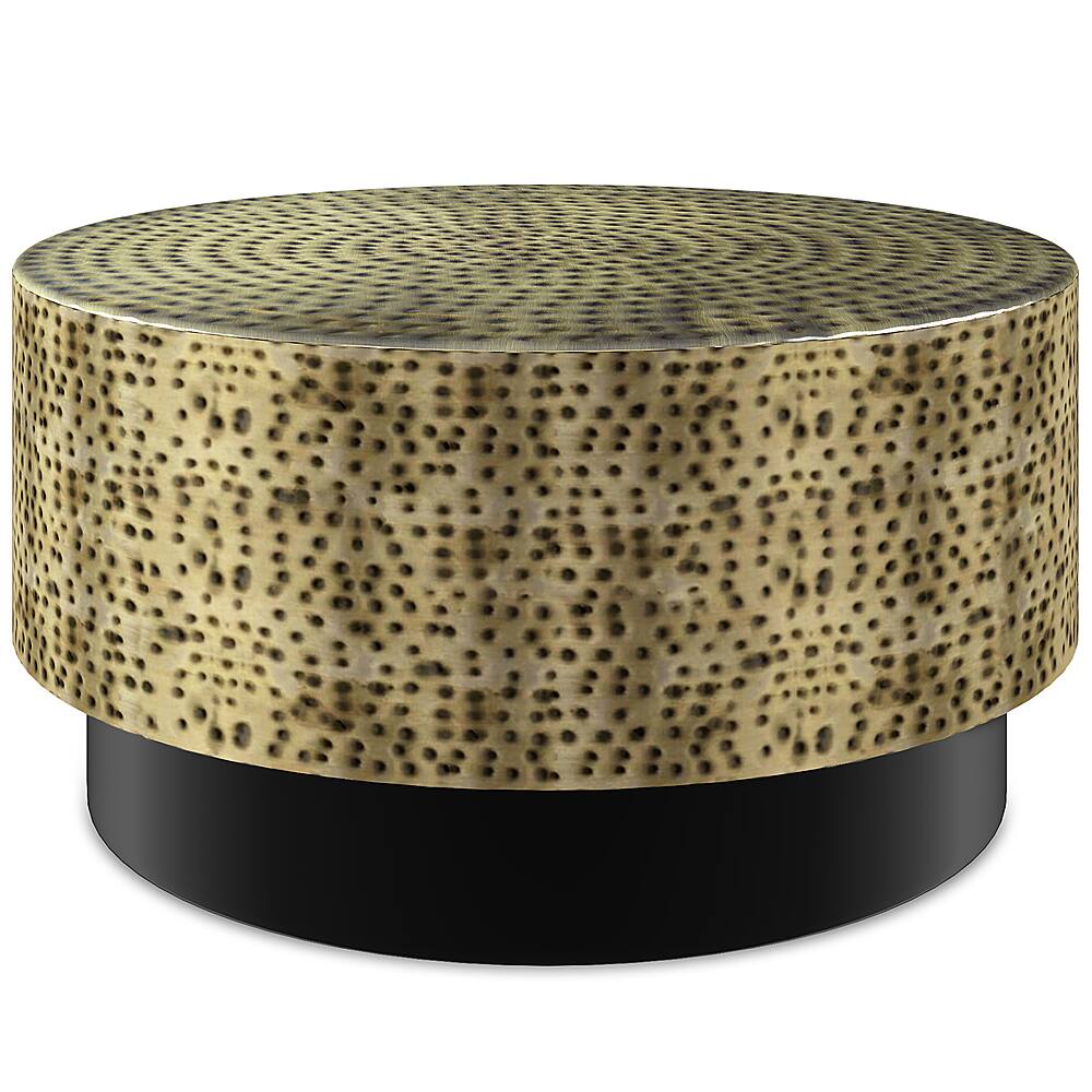 Simpli Home Montrose Metal Coffee Table Antique Gold /Black AXCMCMONAG