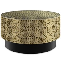 Simpli Home - Montrose Metal Coffee Table - Antique Gold /Black - Front_Zoom