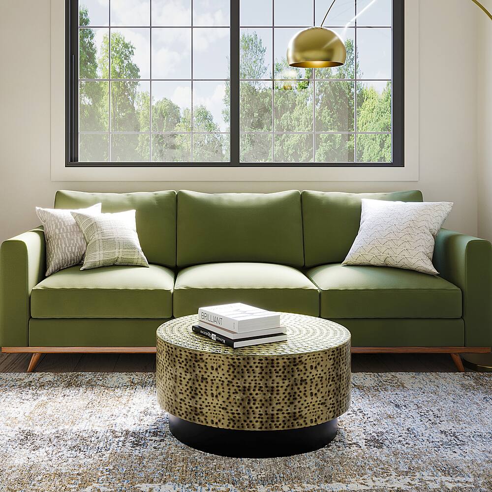 Simpli Home Montrose Metal Coffee Table Antique Gold /Black AXCMCMONAG