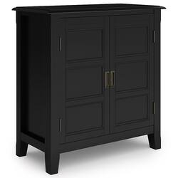 Simpli Home - Burlington Low Storage Cabinet - Black - Front_Zoom