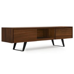 Simpli Home - Lowry Modern Industrial TV Media Stand For TVs Up to 80 - Walnut - Front_Zoom