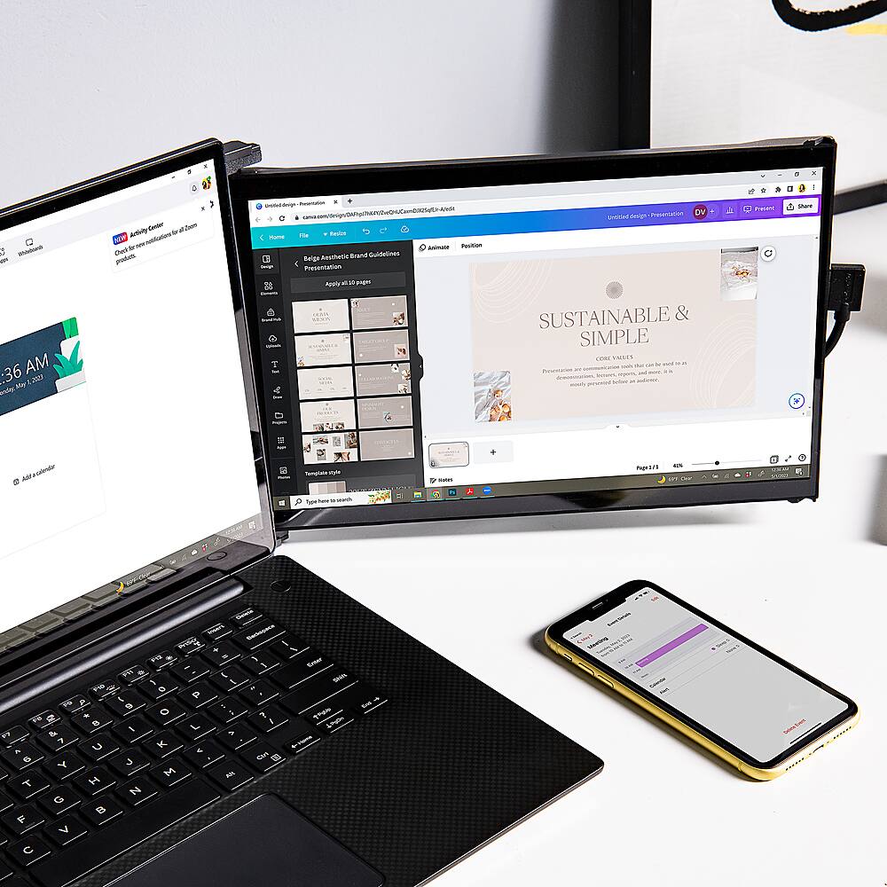 Alt View 12. Mobile Pixels - DUEX Max DS 14.1" IPS LCD Monitor - Black.