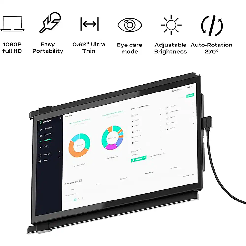 Alt View 12. Mobile Pixels - DUEX Plus DS 13.3" IPS LCD Monitor - Black.