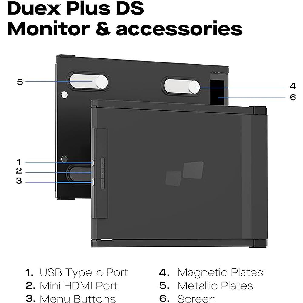 Alt View 1. Mobile Pixels - DUEX Plus DS 13.3" IPS LCD Monitor - Black.