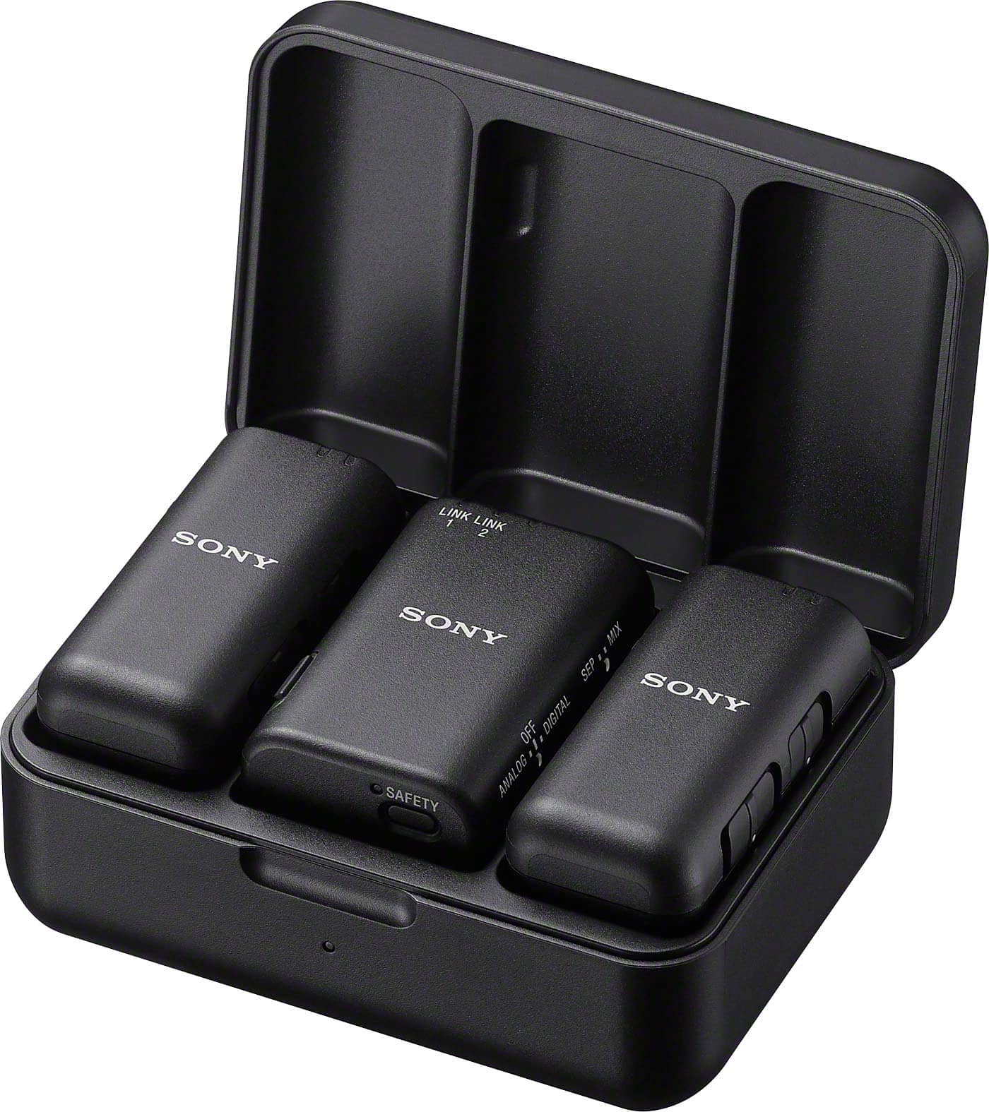 Front. Sony - Sony ECMW3 Dual-channel Wireless Omnidirectional Microphone - Black.