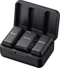 Front. Sony - Sony ECMW3 Dual-channel Wireless Omnidirectional Microphone - Black.