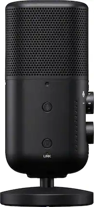 Front. Sony - Sony ECMS1 Wireless Omnidirectional Streaming Microphone - Black.
