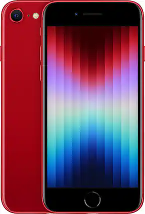 Front. Apple - Pre-Owned Excellent iPhone SE (2022) 64GB (Unlocked) - Red.