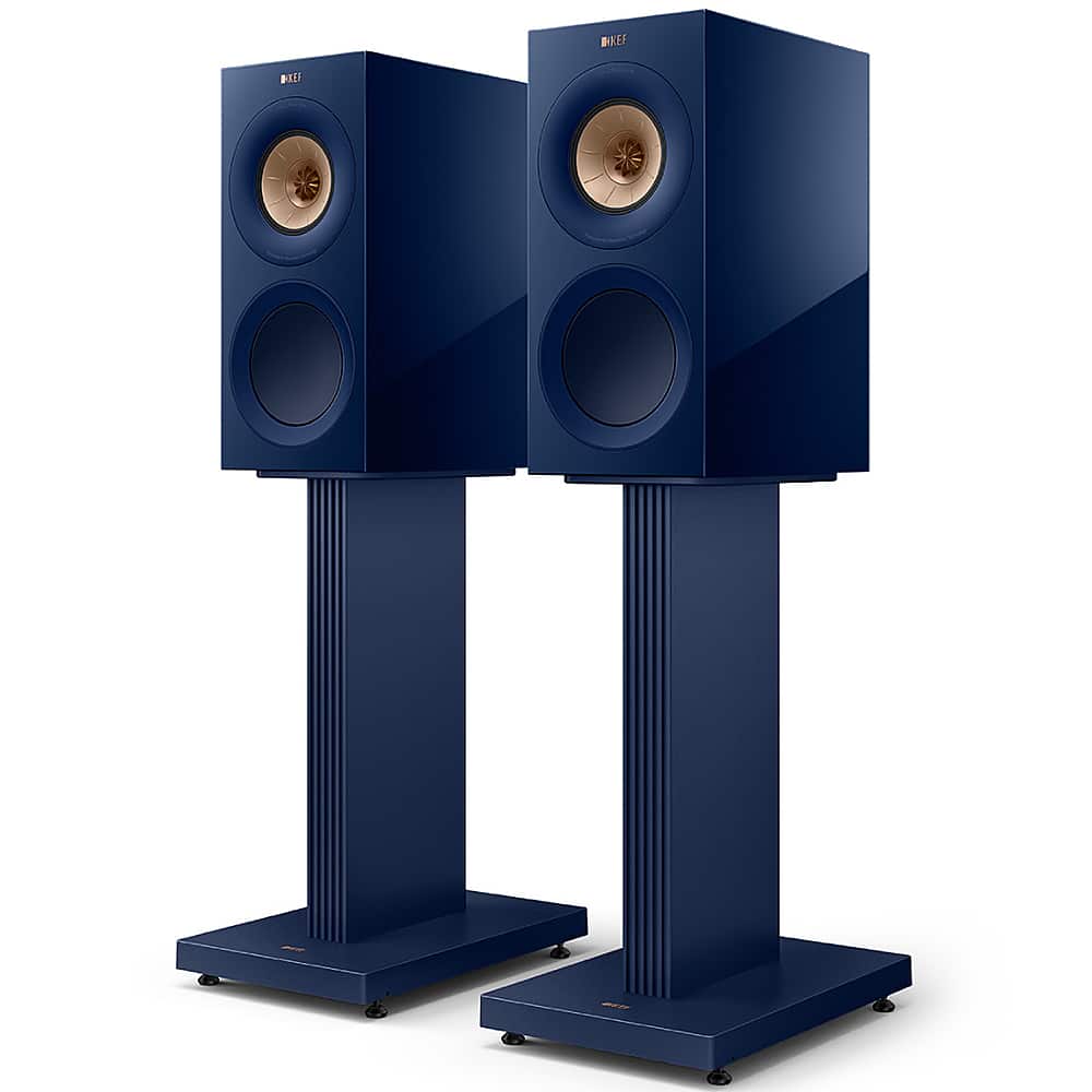 Left. KEF - S3 Floor Stands Pair - Blue.