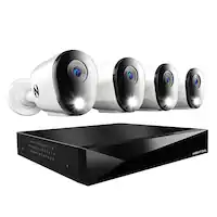 Night Owl - 12 Channel 4 Camera Indoor/Outdoor Wired 2K 2TB DVR Security System with 2-way Audio - White - Front_Zoom