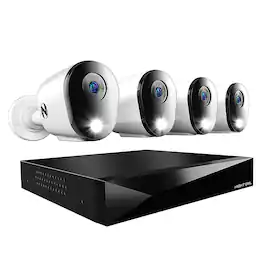 Night Owl - 12 Channel 4 Camera Indoor/Outdoor Wired 2K 2TB DVR Security System with 2-way Audio - White