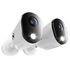 Front. Night Owl - Add_On 2-Camera Deterence 2K Security Camera with 2-Way Audio - White.