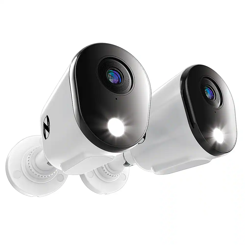Front. Night Owl - Add_On 2-Camera Deterence 2K Security Camera with 2-Way Audio - White.