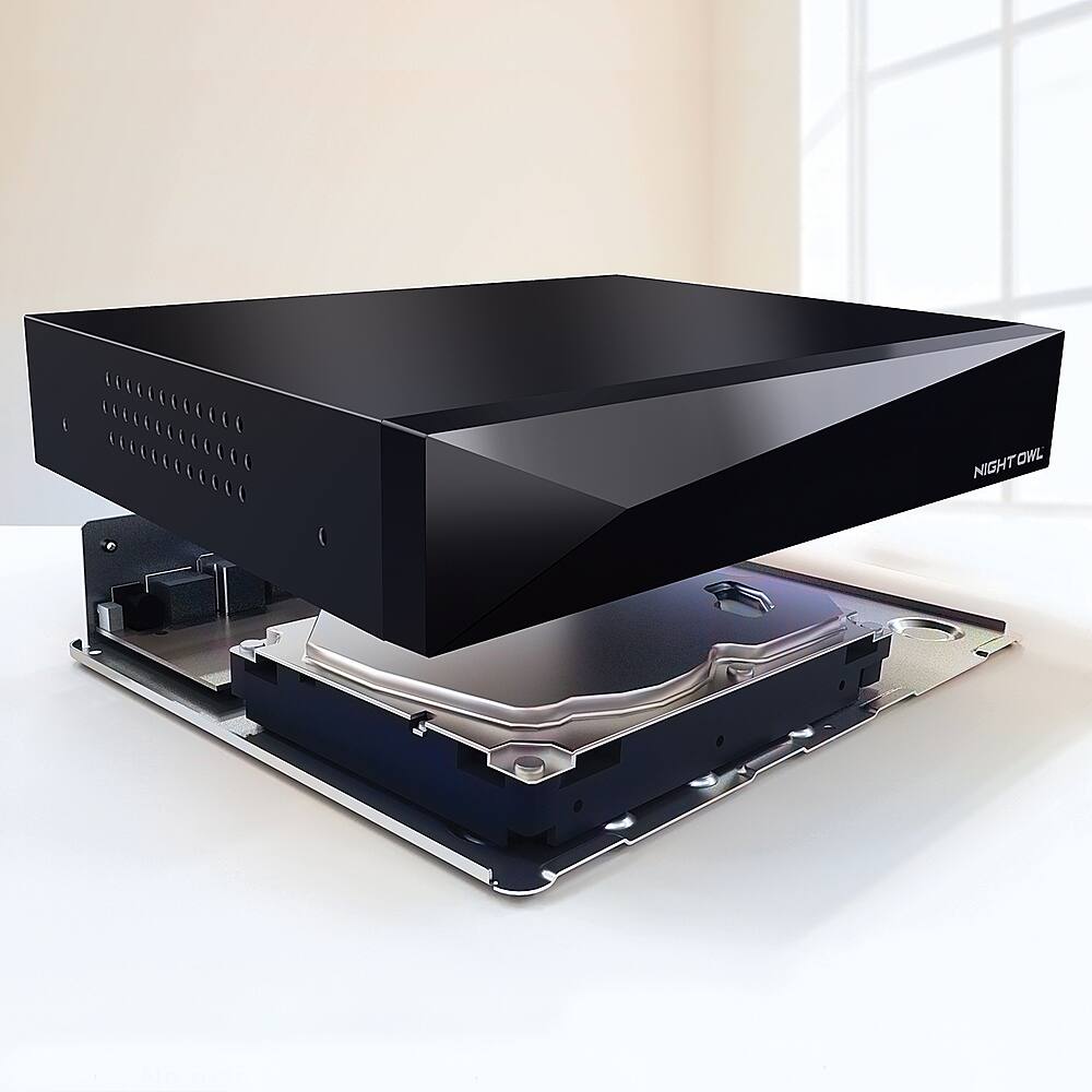Left. Night Owl - 12 Channel 2K 1TB DVR Security System with 2-way Audio - Black.