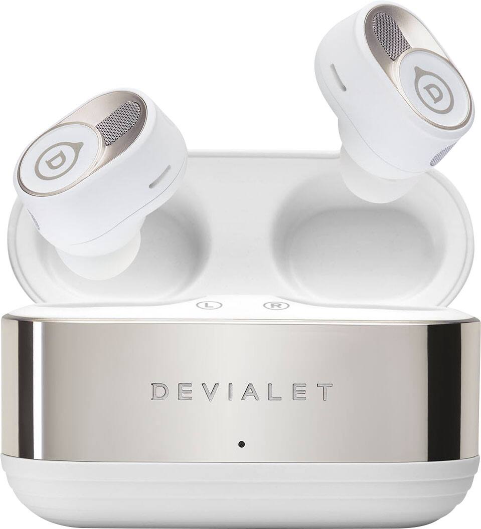 Left. Devialet - Gemini II Wireless Earbuds - Iconic White.