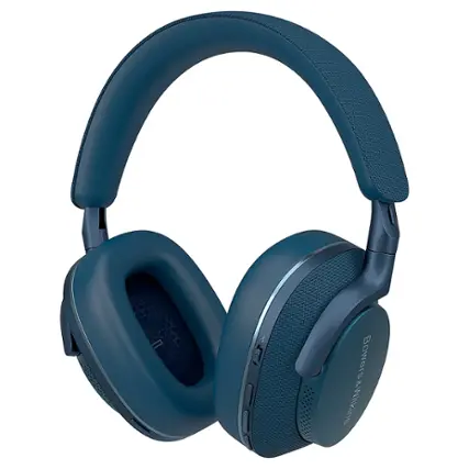 Front. Bowers & Wilkins - Px7 S2e Wireless Noise Cancelling Over-the-Ear Headphones - Ocean Blue.
