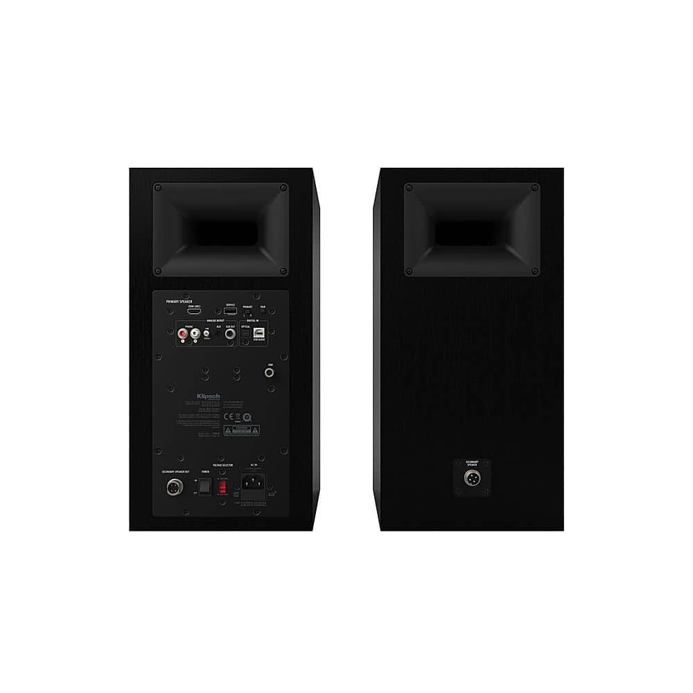 Back. Klipsch - The Sevens 6.5" Powered Speakers (Pair) - Matte Black.