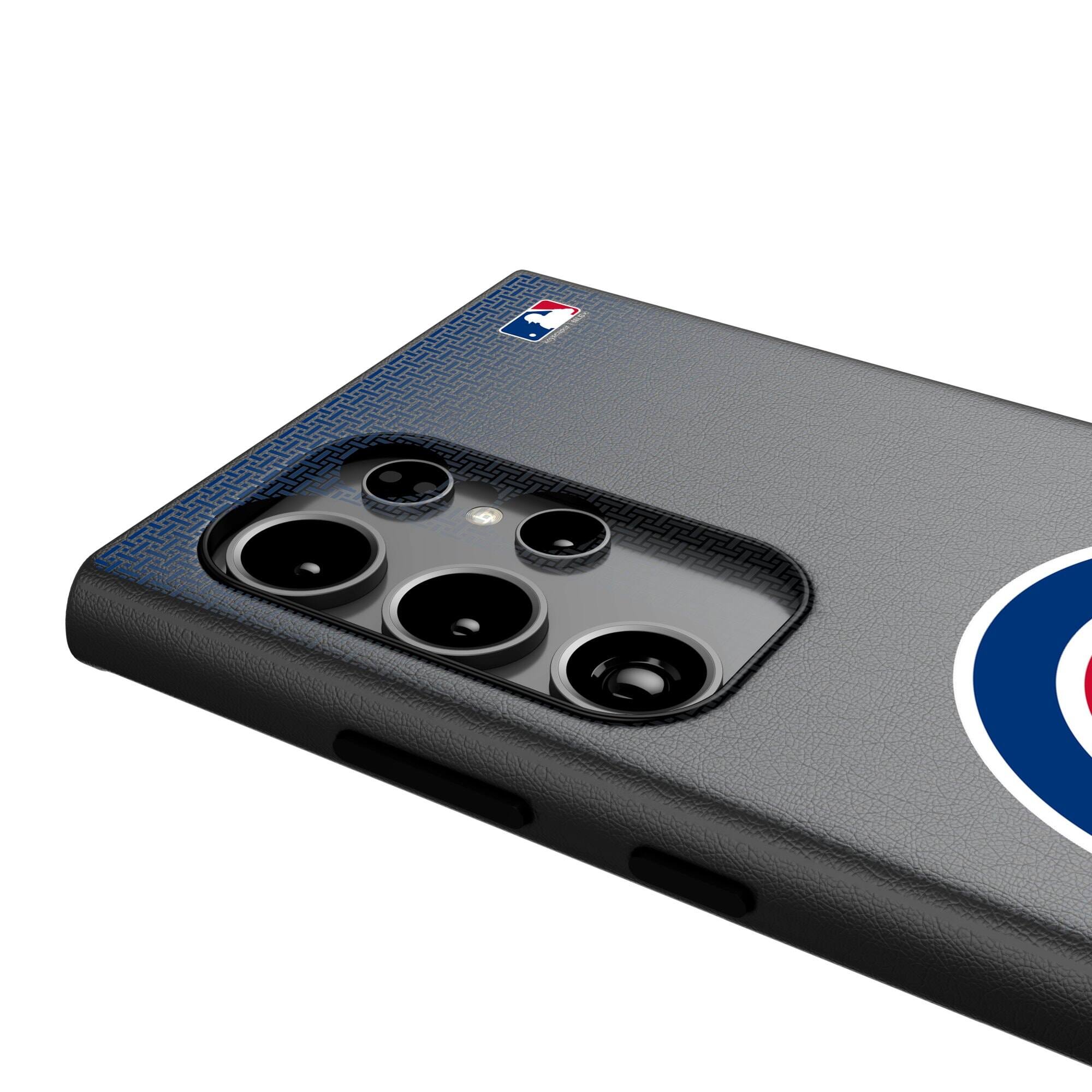Alt View 3. Keyscaper - Chicago Cubs Linen Galaxy Magnetic Bump Case - S25 Ultra - Black.
