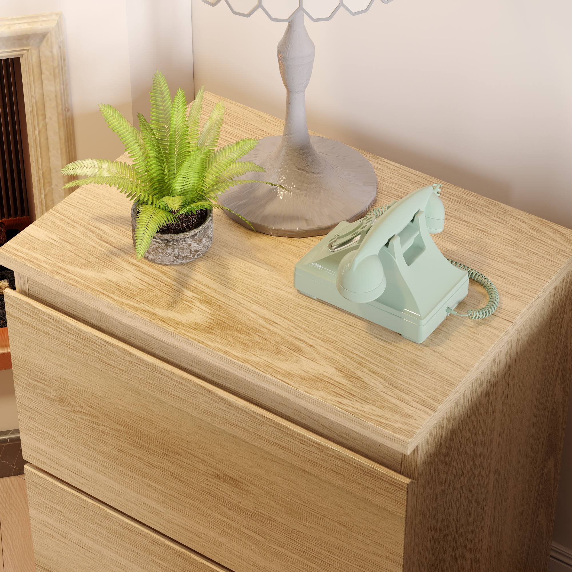 Alt View 8. FUFU & GAGA - FUFU&GAGA 2 - Drawer Nightstand: Minimalist Bedroom Storage Solution - Wooden.
