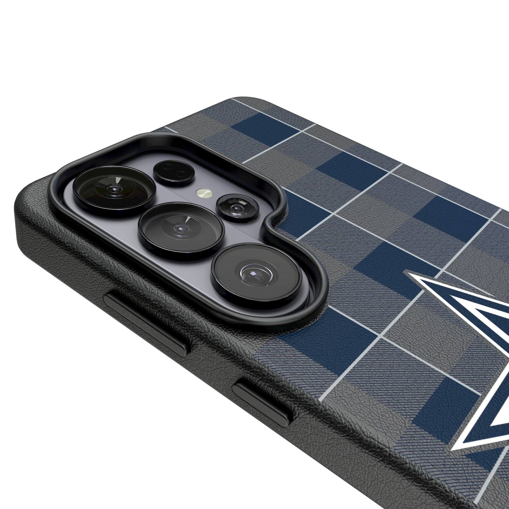 Alt View 2. Keyscaper - Dallas Cowboys Plaid Galaxy Magnetic Bump Case - S26 Plus - Black.