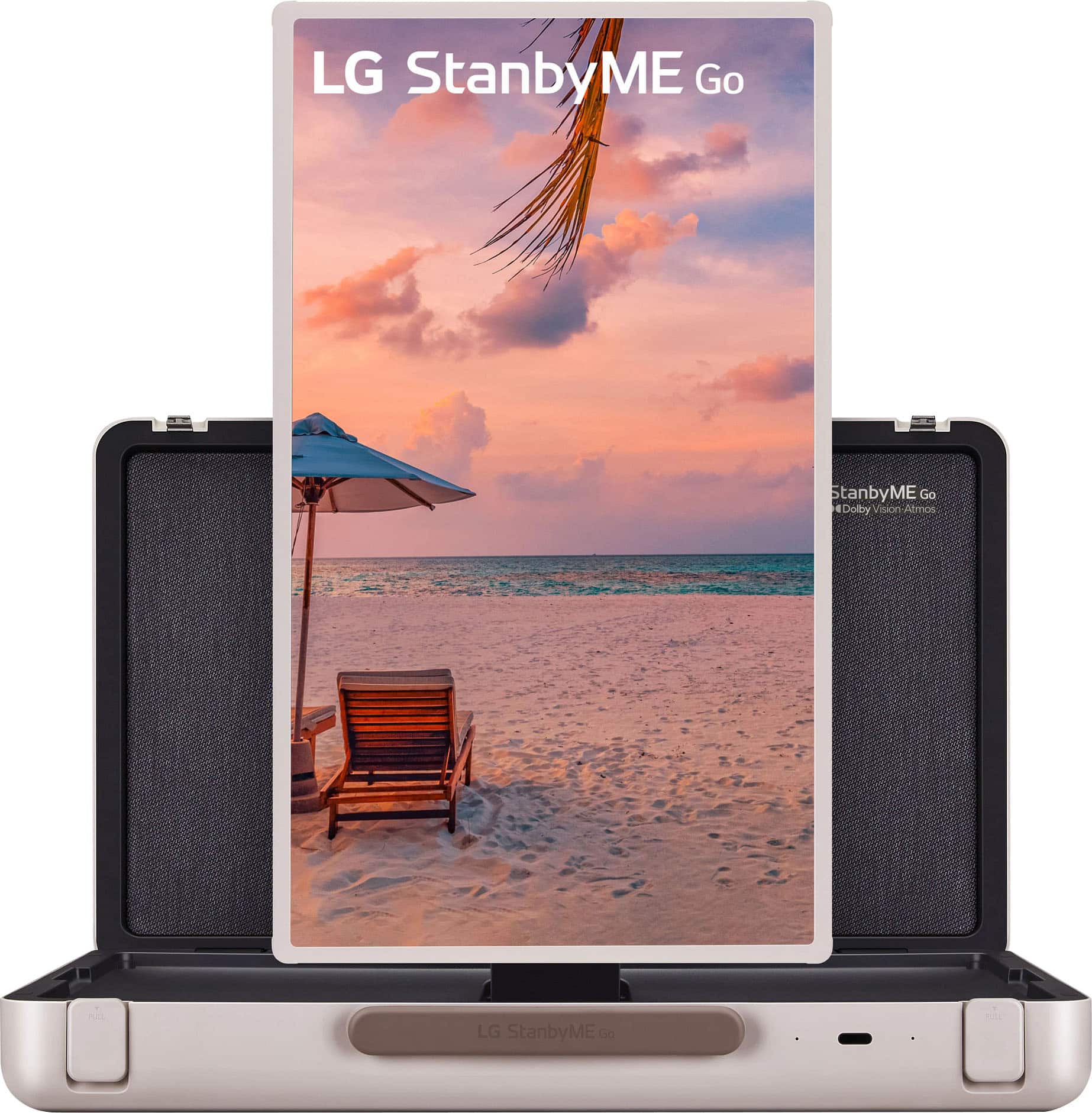 Angle. LG - StanbyME Go 27” Class LED Full HD Smart webOS Touch Screen with Briefcase Design - Beige.