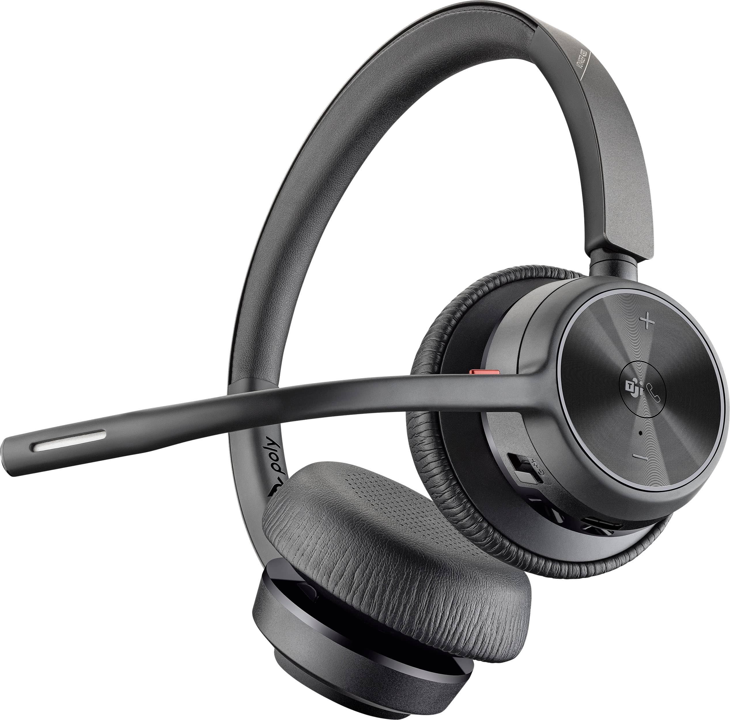 Front. Poly - Voyager 4320 Wireless Noise Cancelling Stereo Headset with mic - Black.
