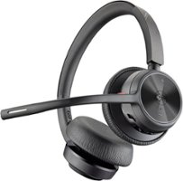 HP - Poly Voyager 4320 Wireless Noise Cancelling Stereo Headset with mic - Black - Front_Zoom