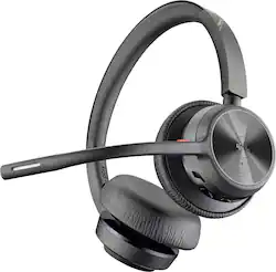 Poly - Voyager 4320 Wireless Noise Cancelling Stereo Headset with mic - Black - Front_Zoom
