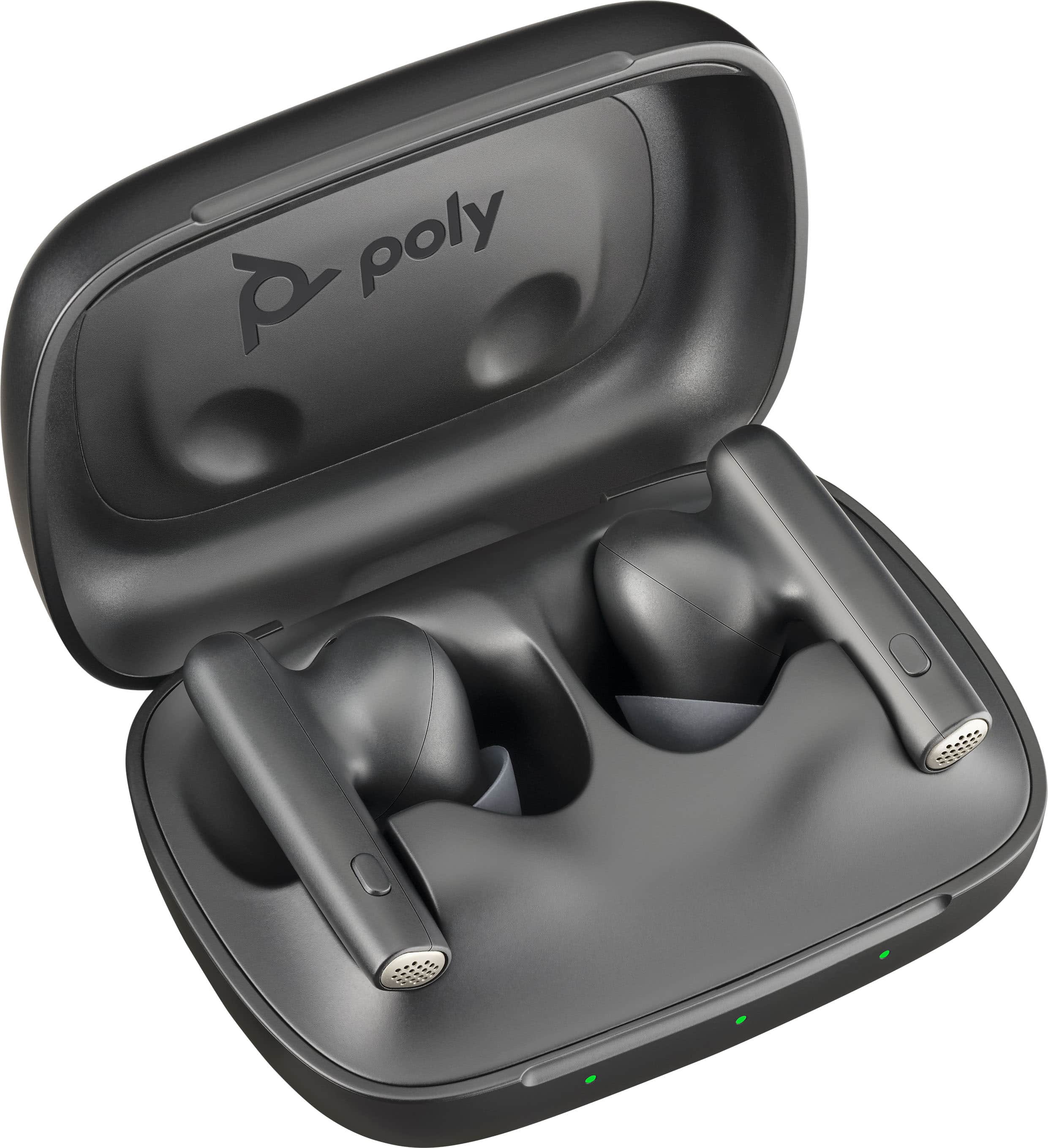 Angle. Poly - Voyager Free 60 True Wireless Earbuds with Active Noise Canceling - Black.