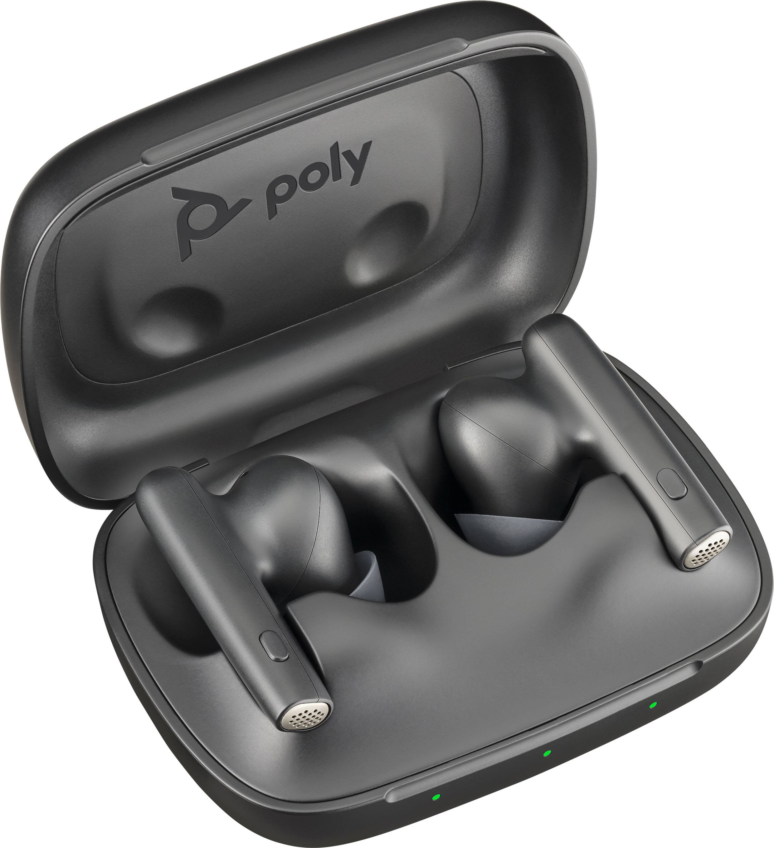 Angle. Poly - Voyager Free 60 True Wireless Earbuds with Active Noise Canceling - Black.
