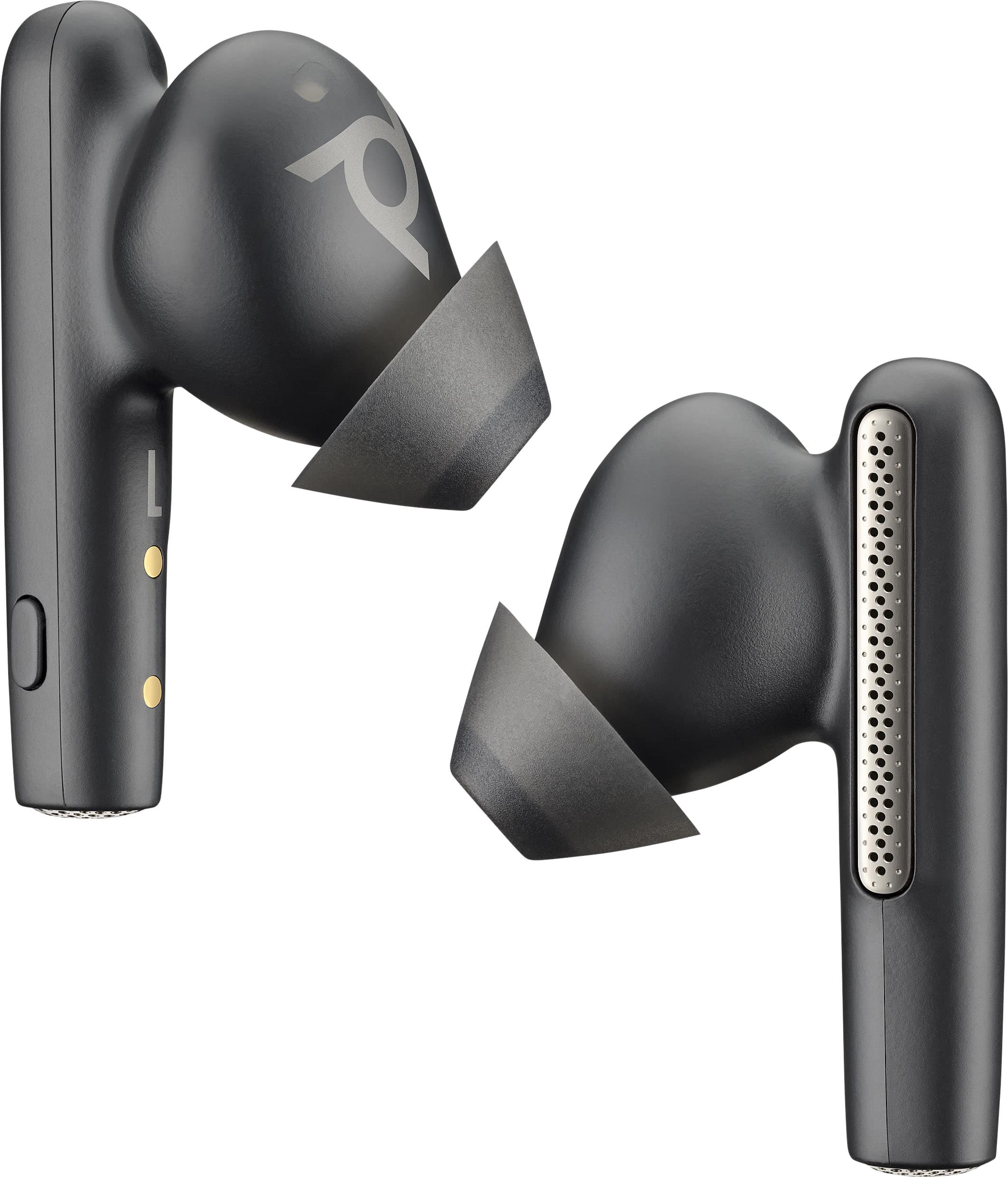 Left. Poly - Voyager Free 60 True Wireless Earbuds with Active Noise Canceling - Black.