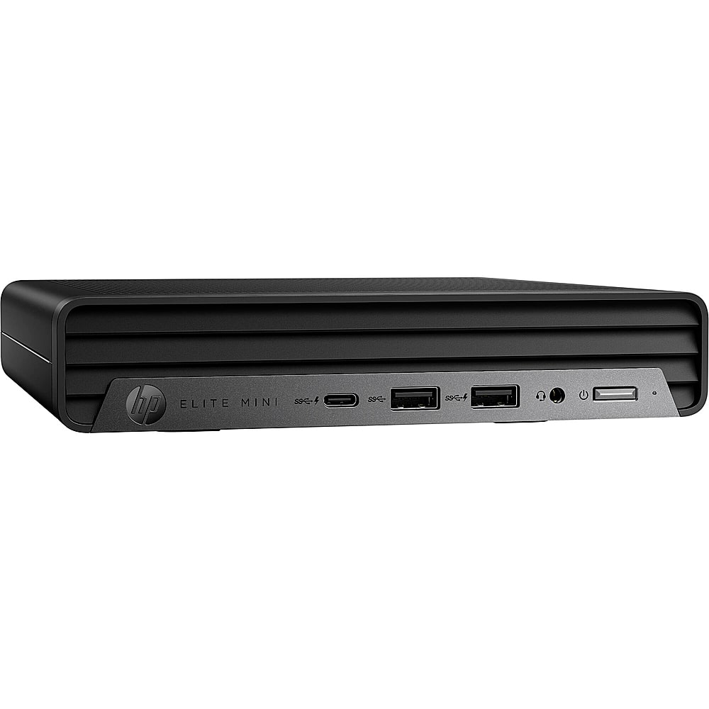 Angle View: HP - Elite 800 G9 Mini Desktop - Intel Core i7 - 16GB Memory - 256GB SSD - Black