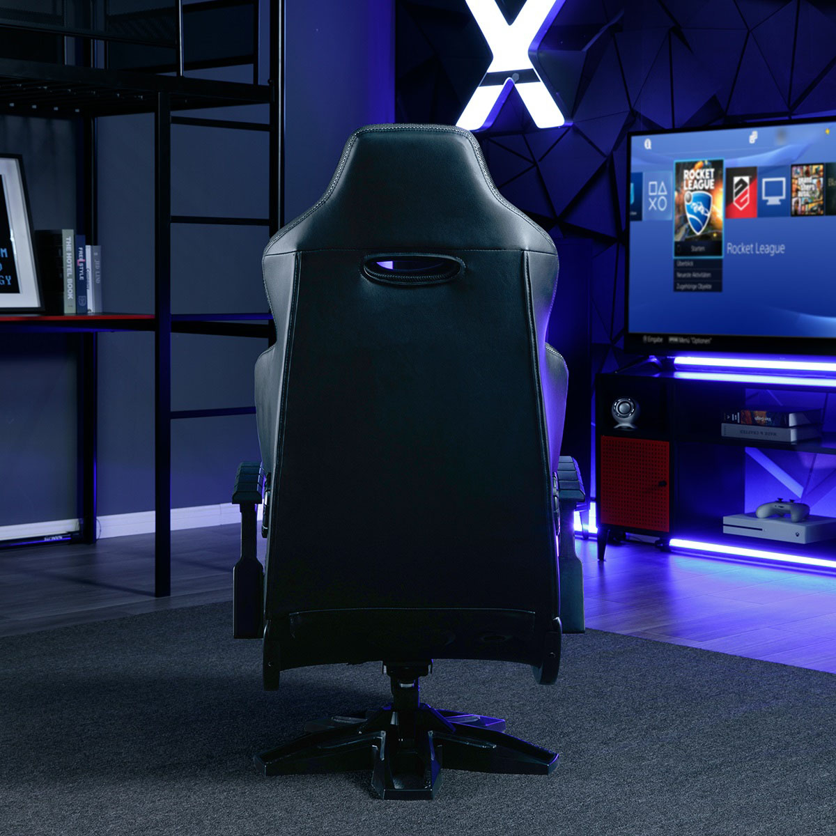 X Rocker CXR3 LED Audio Pedestal Gaming Chair, Black
