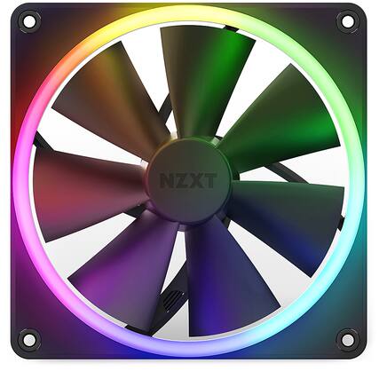 Front. NZXT - F140 RGB 140mm Computer Case Fan with Fluid Dynamic Bearings - Black.