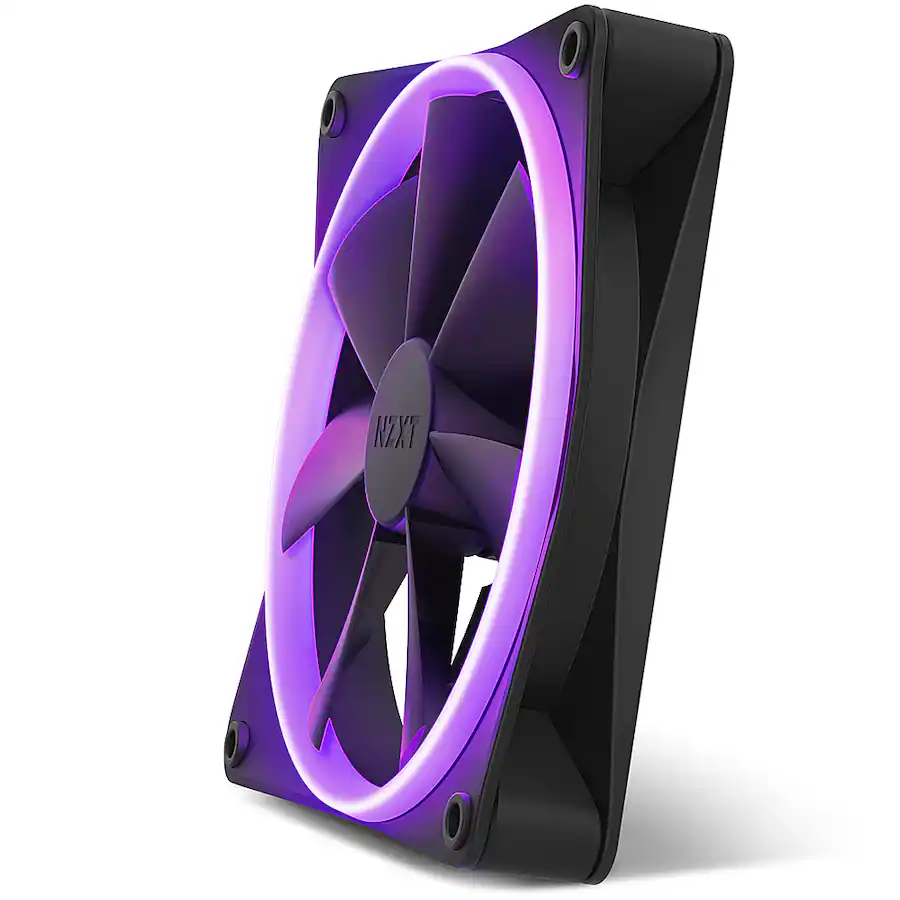 NZXT F140 RGB 140mm Computer Case Fan with Fluid Dynamic Bearings Black ...