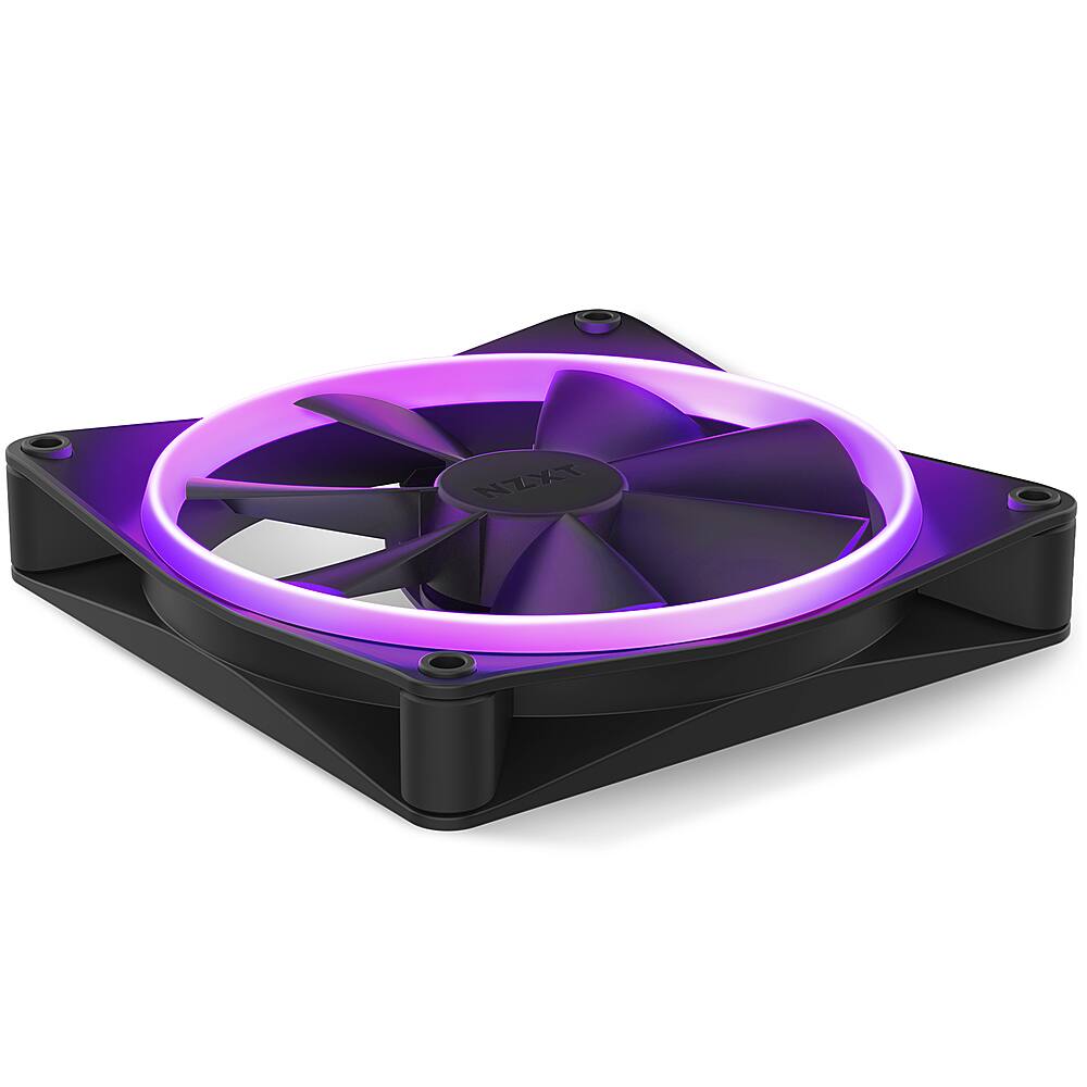 Alt View 12. NZXT - F140 RGB 140mm Computer Case Fan with Fluid Dynamic Bearings - Black.